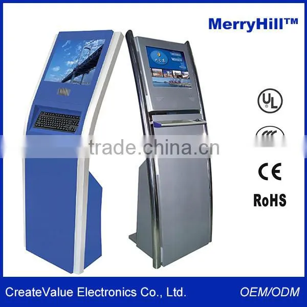 China Factory Touch Screen 15/17/18.5/19/22 inch Self Service Airport Bank Kiosk Machine