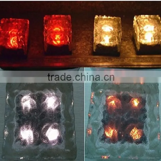 10*10*5CM 4LED brightness elegant led solar ice underground brick light