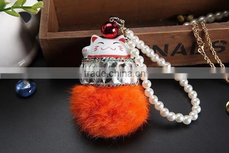fortune Cat fur bag charm