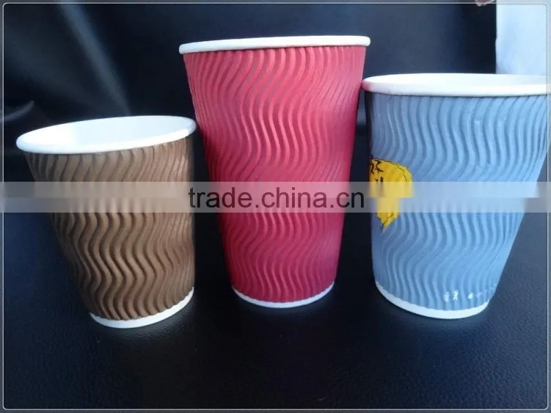 Custom Logo Hot Drinking 12 oz Coffee Ripple Wall Paper cup