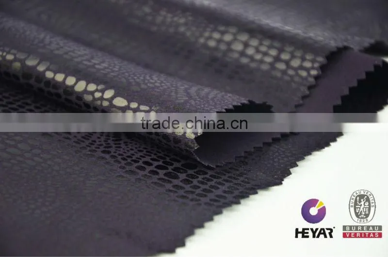 Embossed Coating Snake Printed Fabric