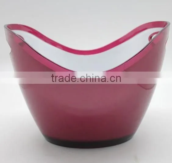 8L Plastic double color ice bucket for bar wholesale and promotion