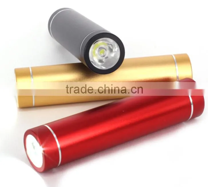 round 2200mah powerbank with led flashlight