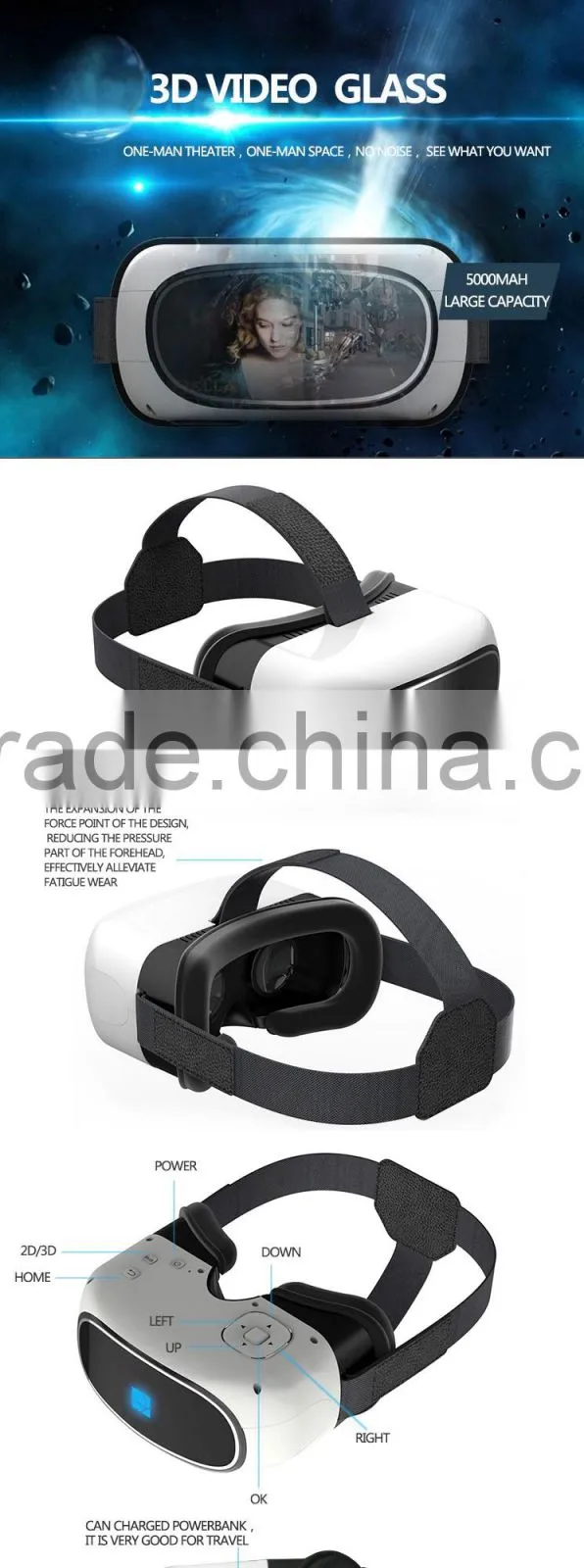 2016 Hot Sale 3D Glasses Virtual Reality All In One VR box With FHD Screen Octa Core Android OS
