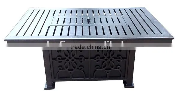 48" x 48" Square Chat Fire Pit Table - Outdoor FirePlace Fire Pit Heater Back Yard Propane Gas Patio Table Furniture
