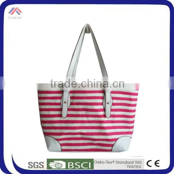 Stripe Shoulder Tote Bag Double-Purpose Bag