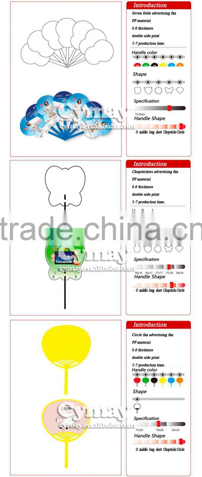 PP fan for promotion and gifts