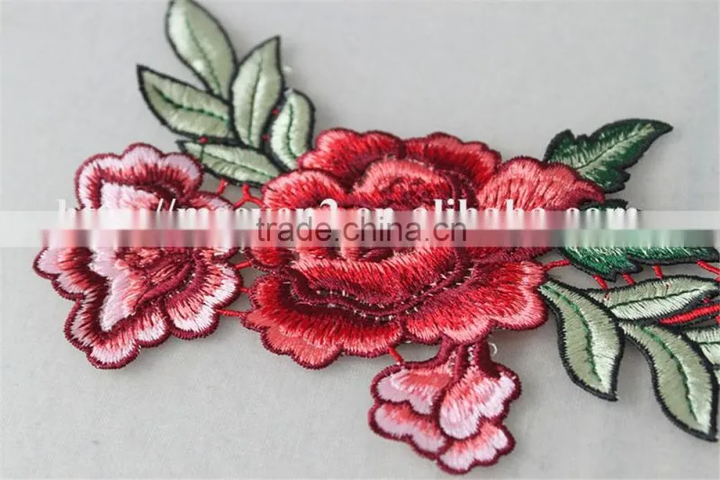 pretty as picture rose embroidery printing patch for chinese style straight skirt