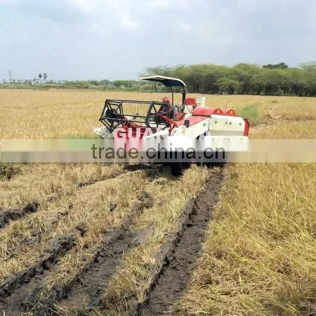 Rice combine harvester with track