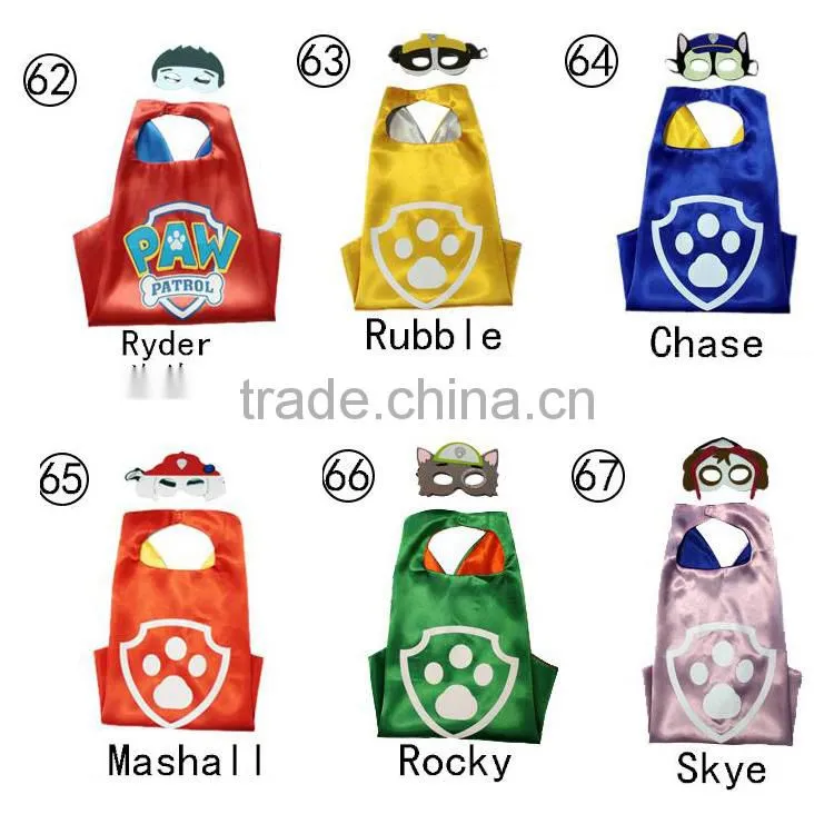 Double Layer 70cm Satin Kids Super Mario Bros Costume cape and masks