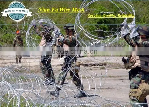 razor barbed wire/barbed wire concertina (factory)