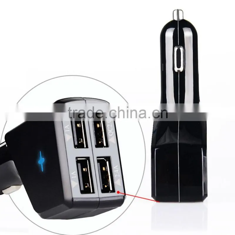 NEW 5V 2A 4 USB Quick Charge 2.0 car Charger travel charger, Intelligent car Charging, BLACK