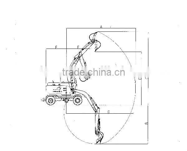 Wolwa mini 6t single front bucket wheel excavator