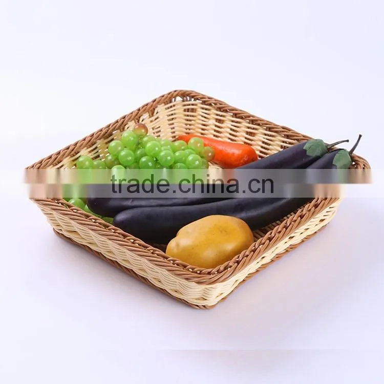 Cheap wholesale eco-friendly plastic wicker woven home or resturant food tray vegetable plant tray