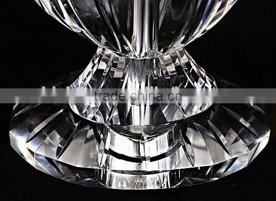 Concise design clear K9 crystal table lamp with white color lace lampshade