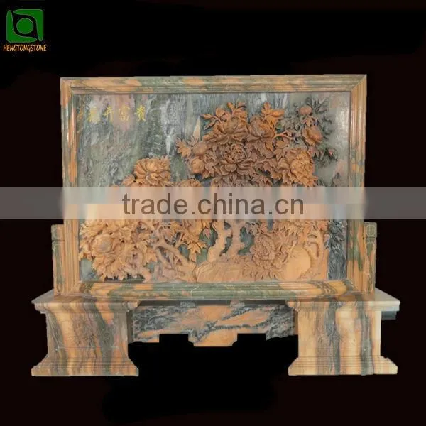 Luxury Marble Flower Relief Carving