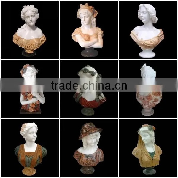 Hand Carved Marble Man Bust Statue for Sale