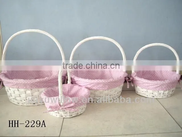 Yellow Painted Willow Basket w/ Candle Shade