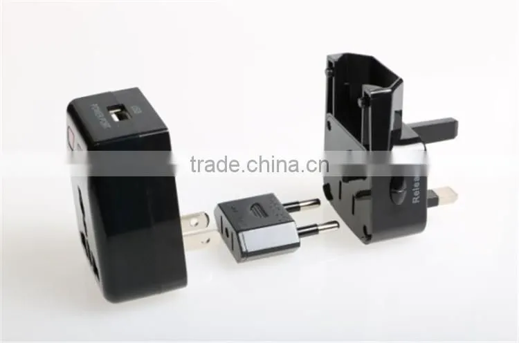 Global Travel plug multifunction converter with a single USB port universal adapter