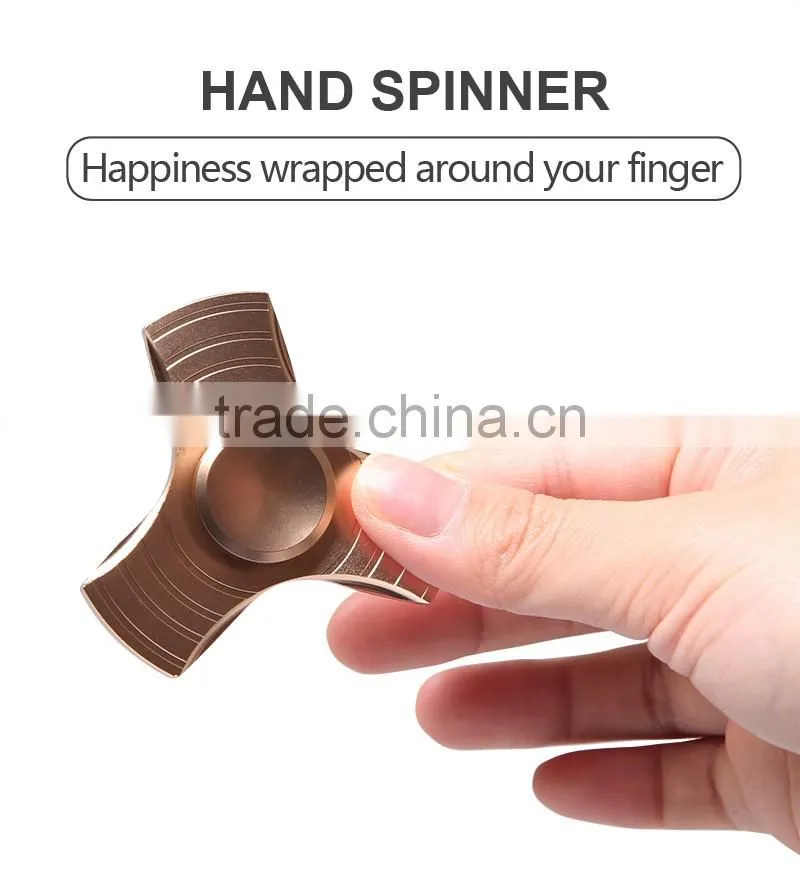 2017 New Design Hight Quality relieve stress ABS+stainless steel hand wind fidget spinner toys