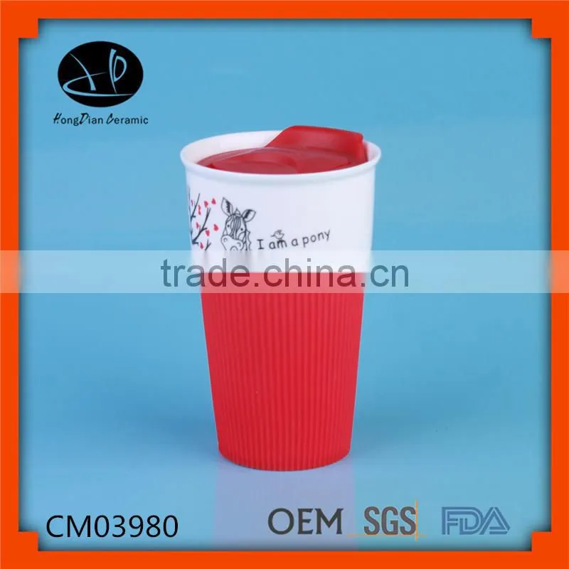 Mug Cup ,white ceramic coffee travel mug