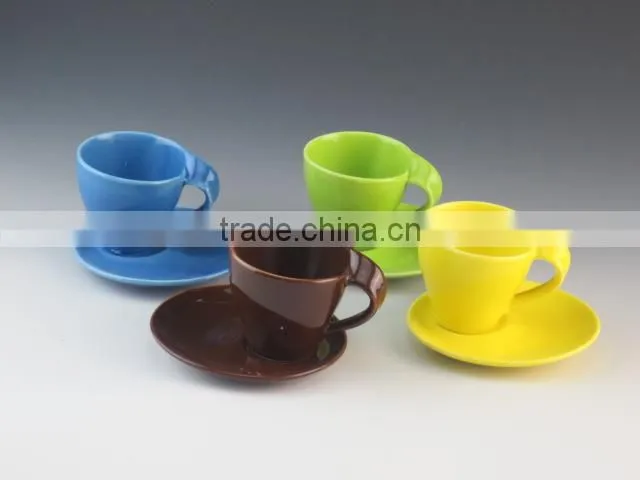 100 ml porcelain cup and saucer glazed microwave safety