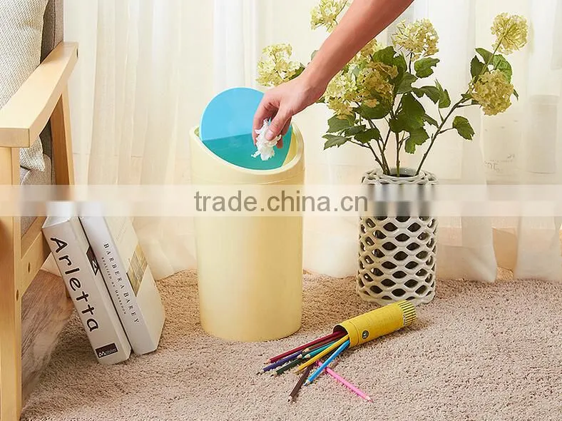 Colorful Multifunction Colorful Living Room Kitchen Bathroom Plastic With Cover Trash Bin Garbage Bin