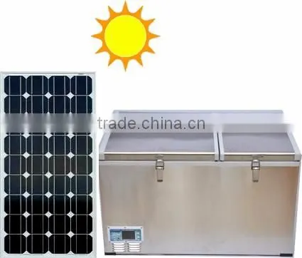 100L Double Cabinet DC Compressor Chest Freezer with Solar Power System