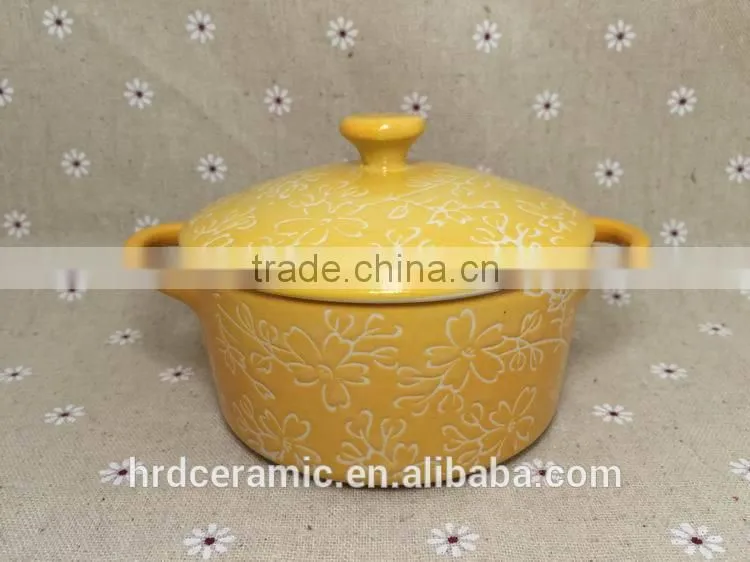 The hot sale ceramic soup pot/restaurant cheap ceramic soup pot