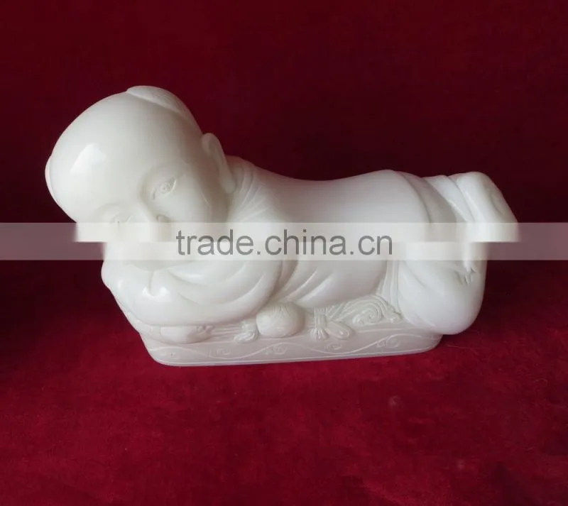 Hand carved small marble stone Chinese baby sculpture