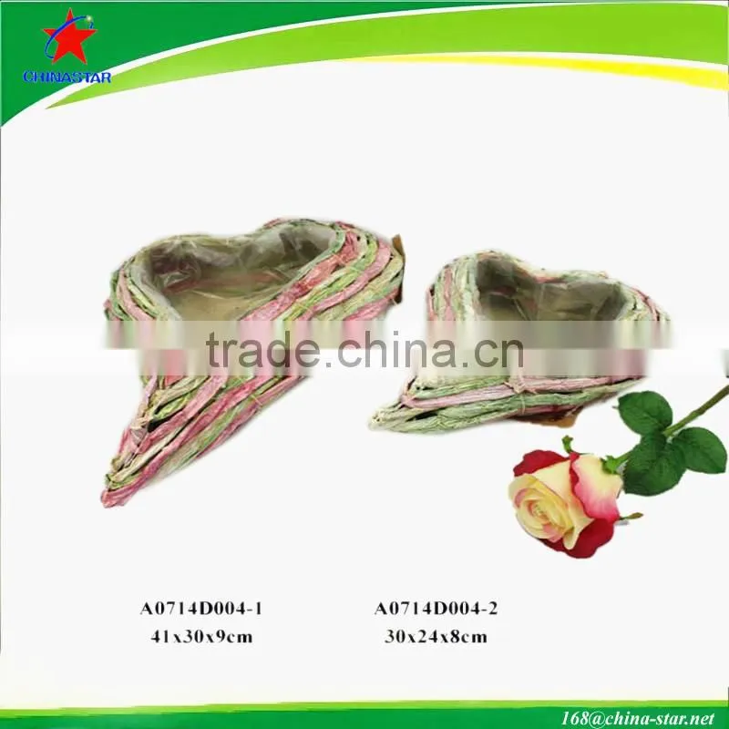 natural handmade banana leaf flower pot with plastic liner