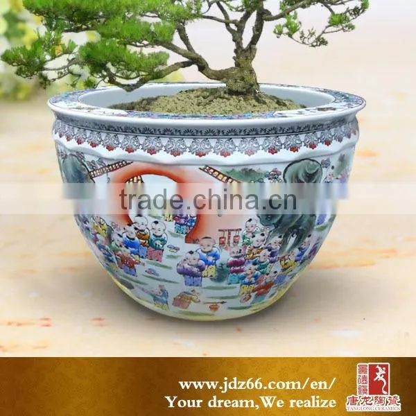 Modern style excellent quality people figre ceramic flower pot for garden decor
