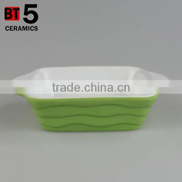 BT5-SD01,2,3G ceramic square green bakerware dish