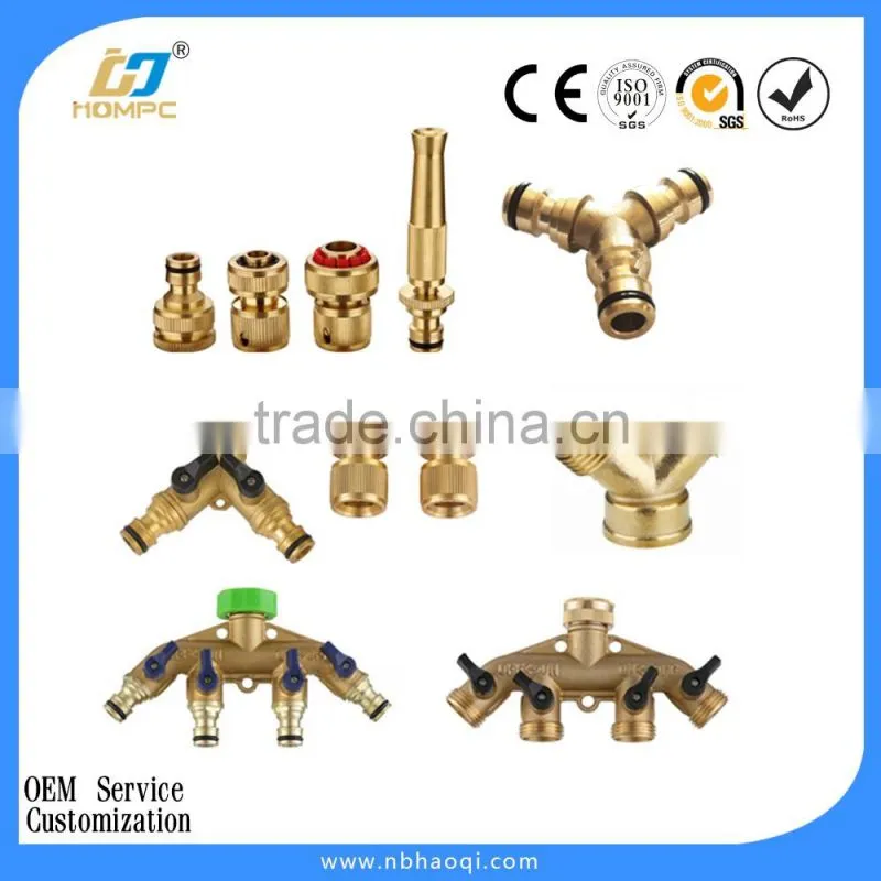 Short Brass 3-ways Y shape hose connector