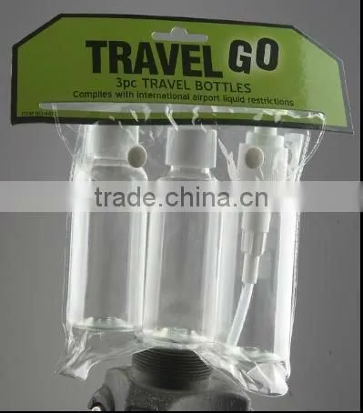 plastic 75ml PET bottle/cosmetic bottle for travl bottle set