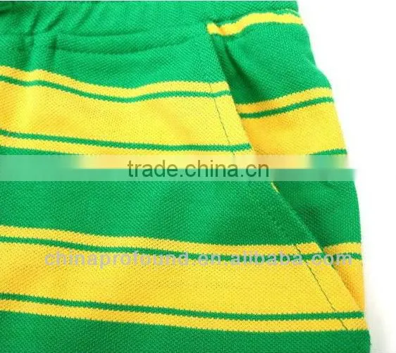 Fashion design summer cool plus size men striped shorts China supplier