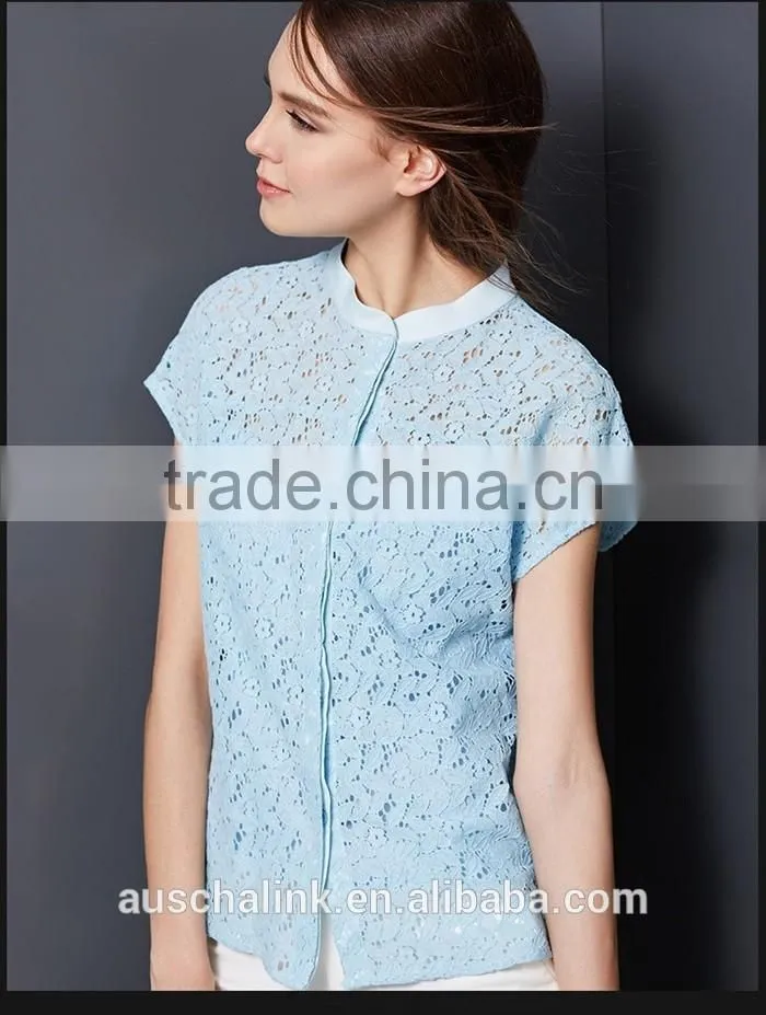 2016 best selling high quality ladies lady lace tops latest design