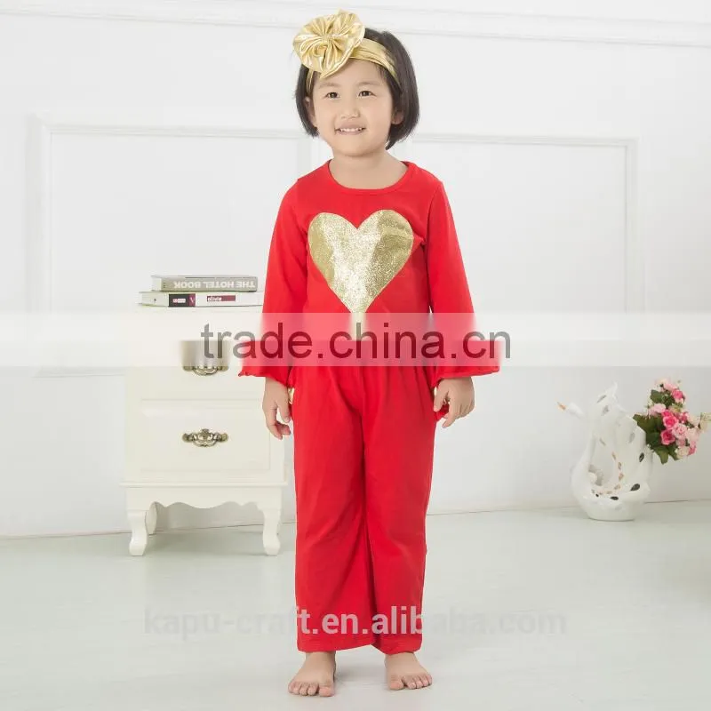 Halloween clothing sets pumpkin top and chevron ruffle pant clothing sets wholesale children boutique clothing sets