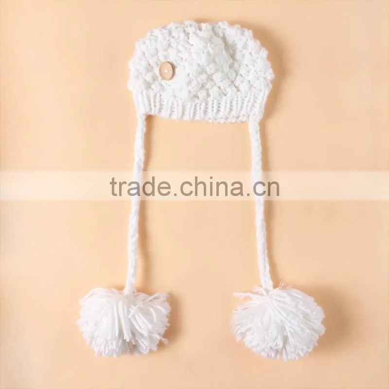 Cutting Baby Photo Props Knitted Handmade Newborn Sheep Pattern Photography Props With Two Big Ball