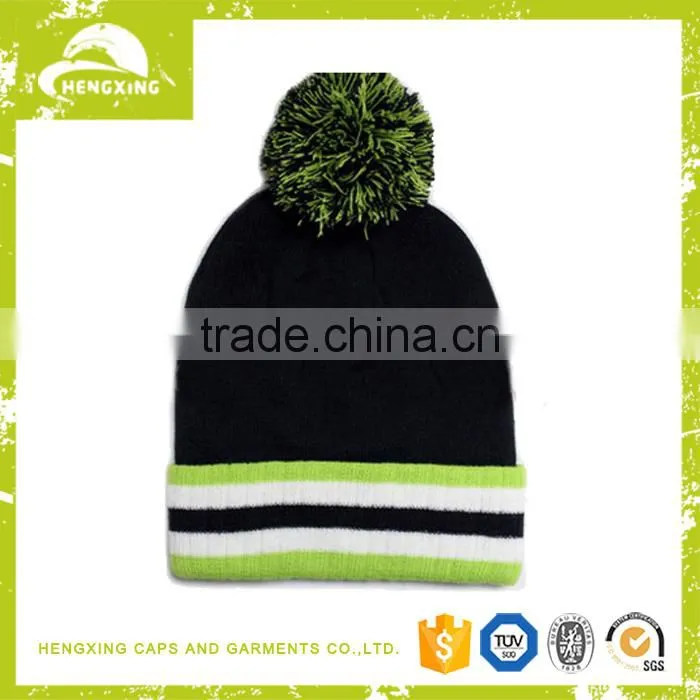 Plastic Pom Pom baby beanie with pompom