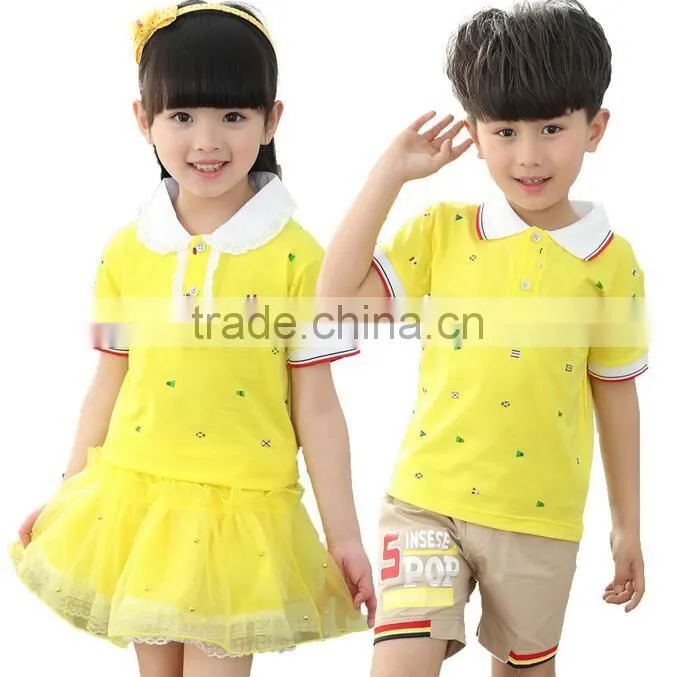 custom nice design kids school clothes online genuine school uniform on sale