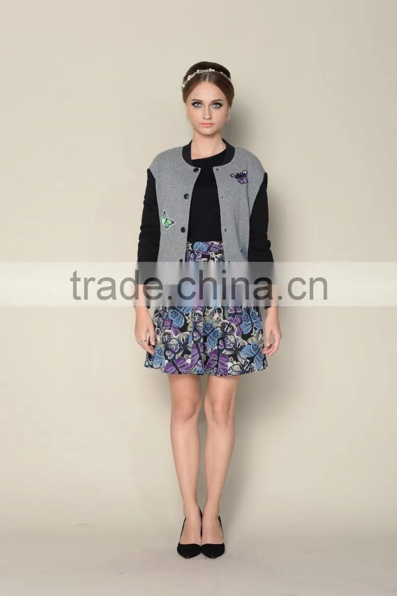 latest 2016 casual elegant grey fall spring jackets for women