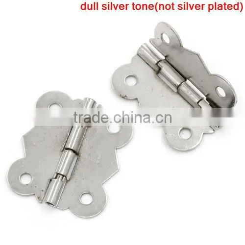 Silver Tone 4 Holes Door Butt Hinges(rotated from 90 degrees to 210 degrees) 3cmx2.6cm
