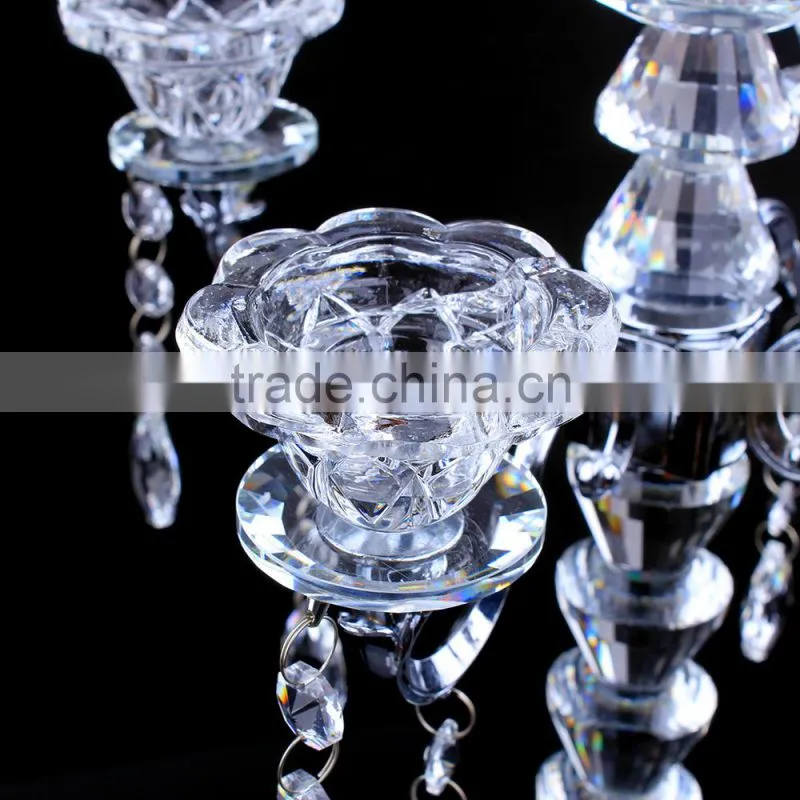 high quality 5 arms crystal centerpieces votives candle holders suitable for wedding decoration