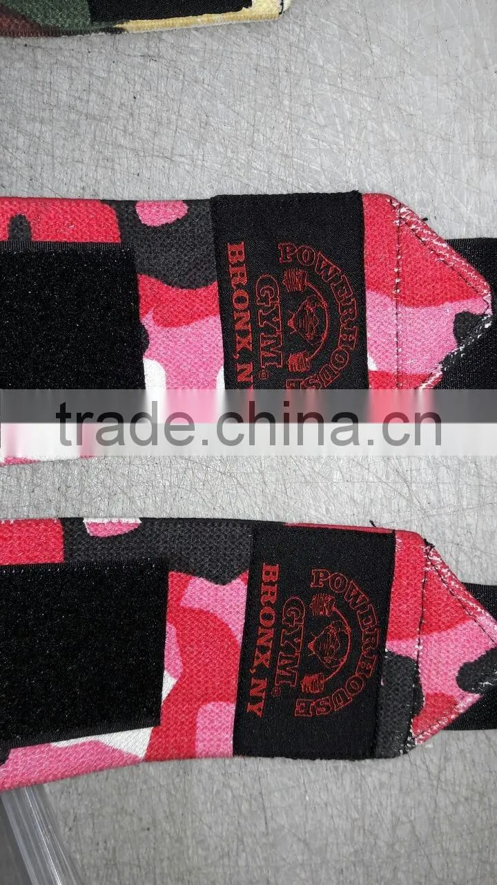 Custom Camo Printed Crossfit Fitness Wrist Wraps with Customized logo