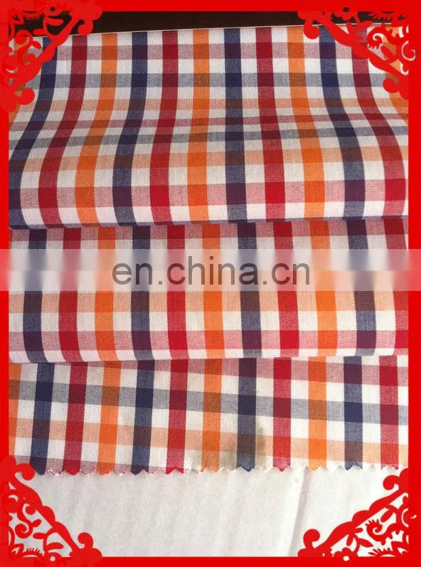2014-2015 fashion latest new Italy design pattern 100%cotton cvc t/c y/d dyed check orange fabrics