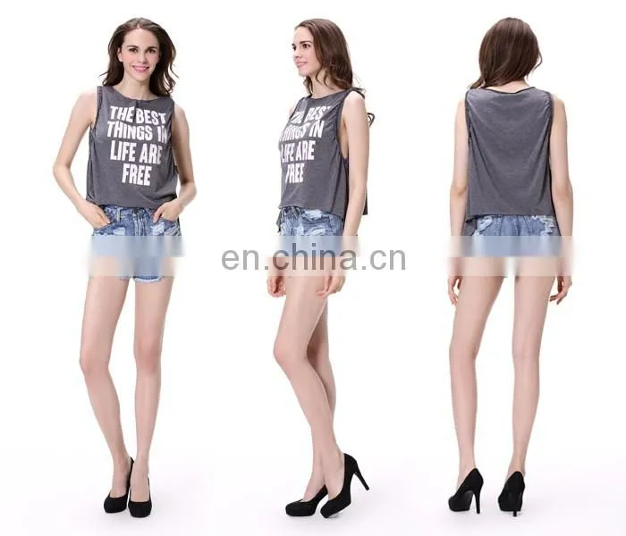 Super Thin Rayon Fabric Grey Print Tops Latest Short Top Designs For Women