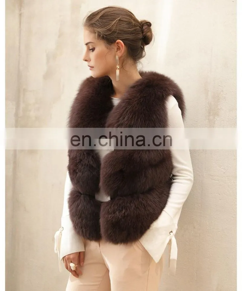 2015 European Fashion Women Vest New Style Beautiful Lady Real Fur Vest