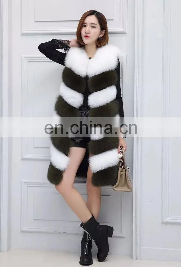 2015 Top Grade 100% Real Fox Fur Vest Natural Fur Vests Fox Fur Waistcoat