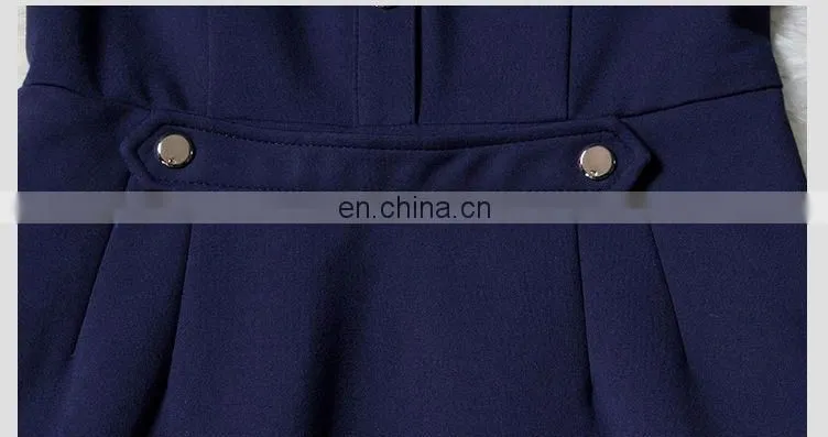 Long sleeve pocket on chest collar design high end woman communion dress